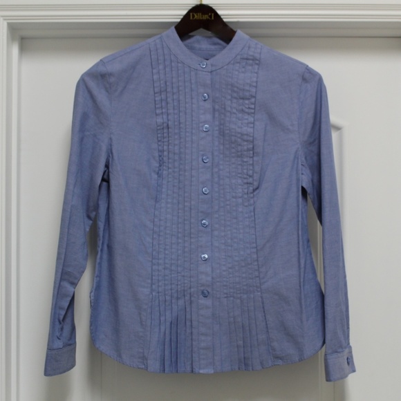 Westbound Tops - Westbound Women’s Blue Tuxedo Button Front Shirt